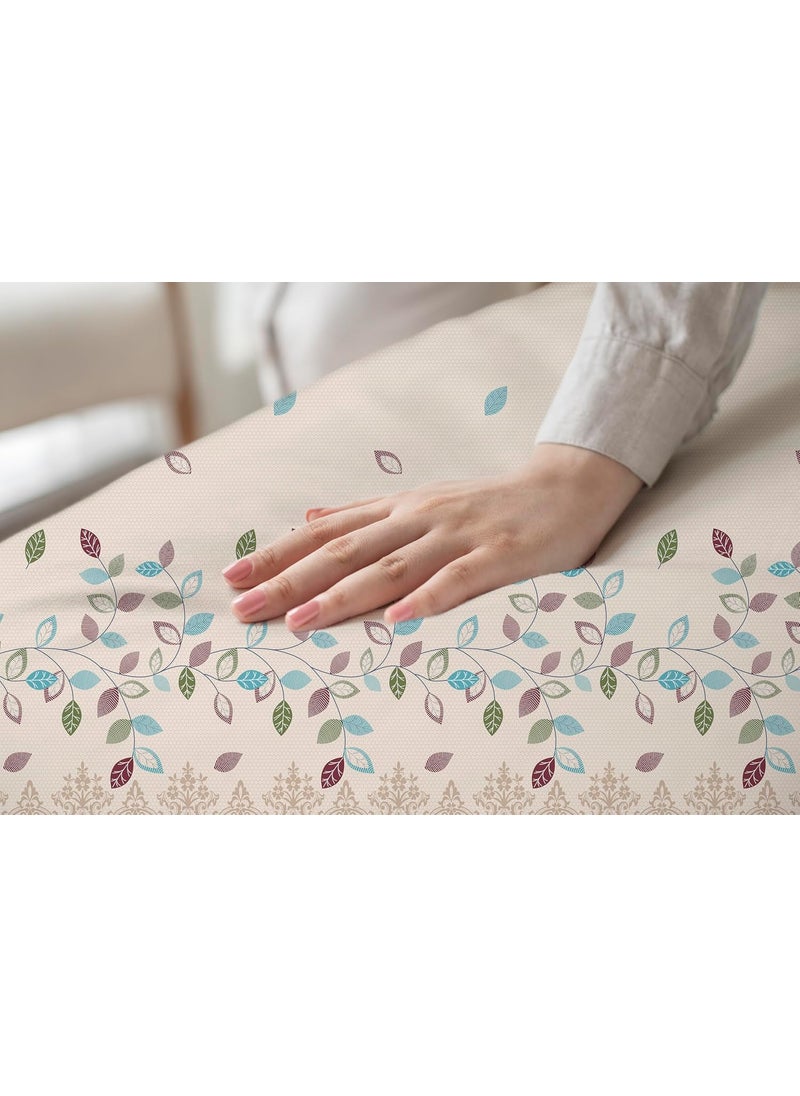 DREAMLET Prime Collections 160TC Pure Cotton Wrinkelfree Breathable Supersoft Double Flat Bedsheet with 2 Pillow Covers Beige Floral Flat