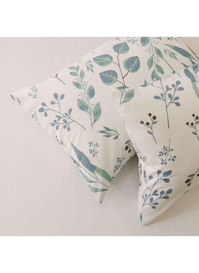 Bedsheet for King Bed King Size Bedsheet 108 x 108 Inch Include Pillow Covers Tranquil Green Petals