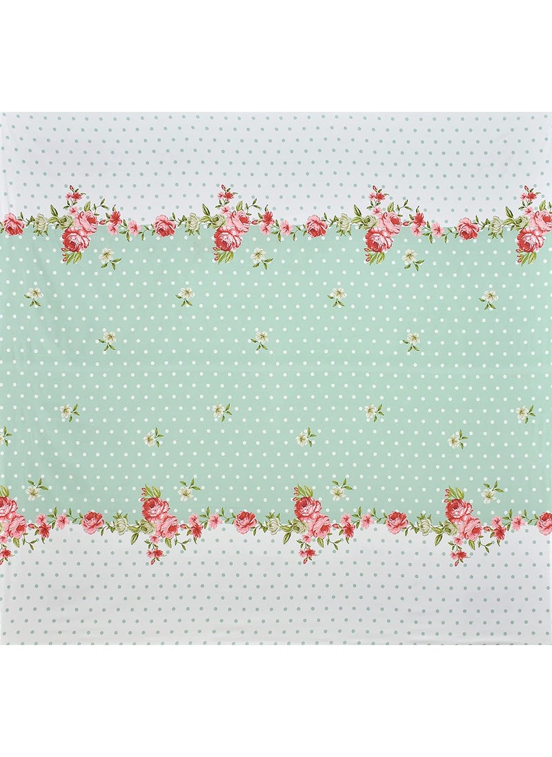DECOMIZER Cotton Feel All Around Elastic Fitted Glace Printed King Size Double Bed Bedsheet With 2 Large Pillow Covers Fits Upto Mattress Of 8 InchesSize 72 X 78 X 10 Inches Green Flower 300 tc