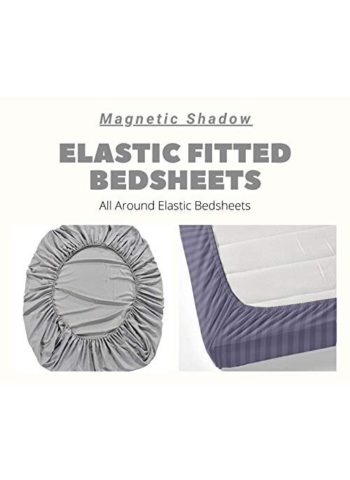 Magnetic Shadow Polycotton 160 TC Fitted Bedsheet King_Multicolour