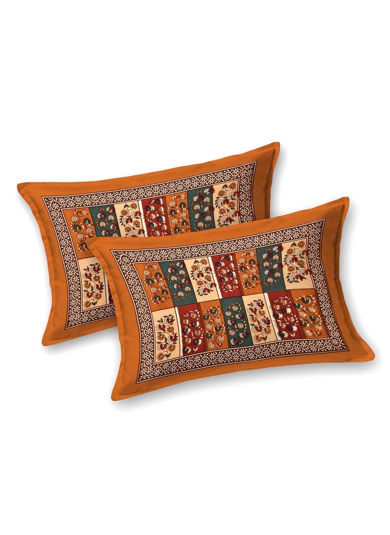 Nidhra Collections Tessuti Cotton Bedsheets with 2 Pillow Covers Soft Breathable Exceptionally Comfortable King Size XL