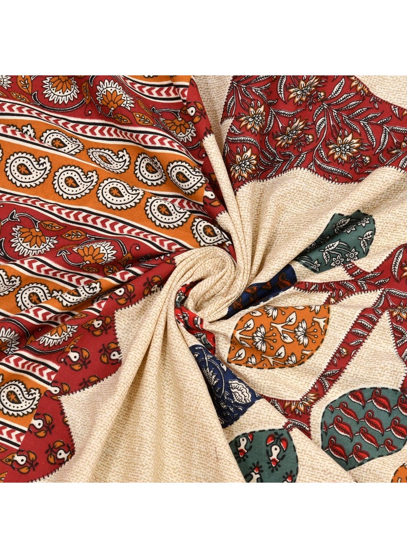Nidhra Collections Tessuti Cotton Bedsheets with 2 Pillow Covers Soft Breathable Exceptionally Comfortable King Size XL