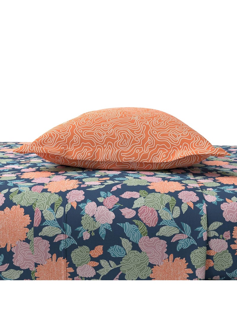 Trident Home Essential Bedsheet 144 Thread Count 100 Cotton Queen Size Bedsheet with 2 Pillow Cover Soft Finish Sheet Set Ella Orange