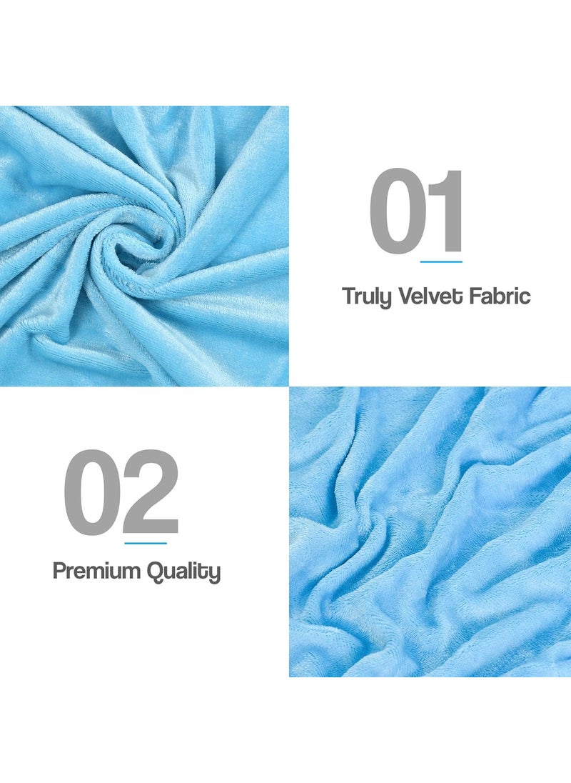 FRESH FROM LOOM 200 TC King Size Fitted BedsheetAll Side Elastic Premium Winter Soft Fur Bed Sheet with 2 Pillow CoverWoollen Feel Bedsheet Size 78 x 72 Inches Fits up to 8 InchAqua