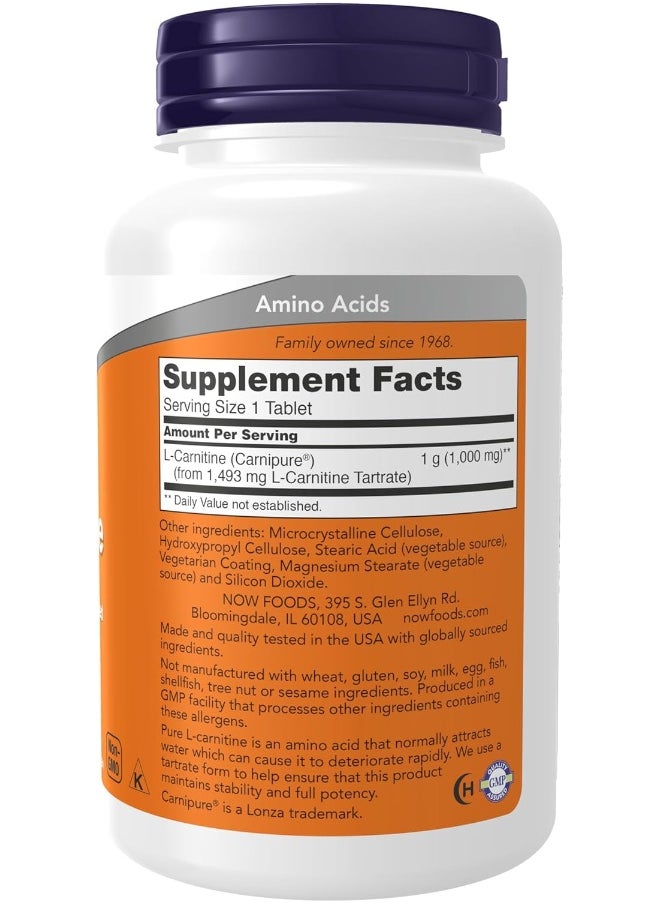 Supplements, L-Carnitine 1,000 Mg, Purest Form, Amino Acid, Fitness Support*, 50 Tablets