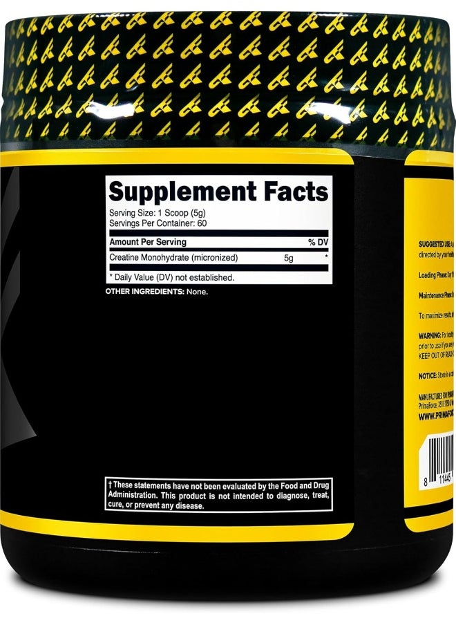 Primaforce Creatine Monohydrate Powder, 300 Grams - Micronized, Gluten Free, Non-GMO