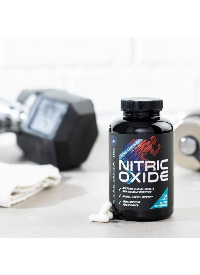 Extra Strength Nitric Oxide Supplement L Arginine 3X Strength - Citrulline Malate, Aakg, Beta Alanine - Premium Muscle Supporting Nitric Booster For Strength & Energy To Train Harder - 180 Capsules