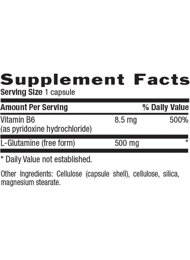 L-Glutamine, 500 Mg With B-6-100 Vegan Capsules