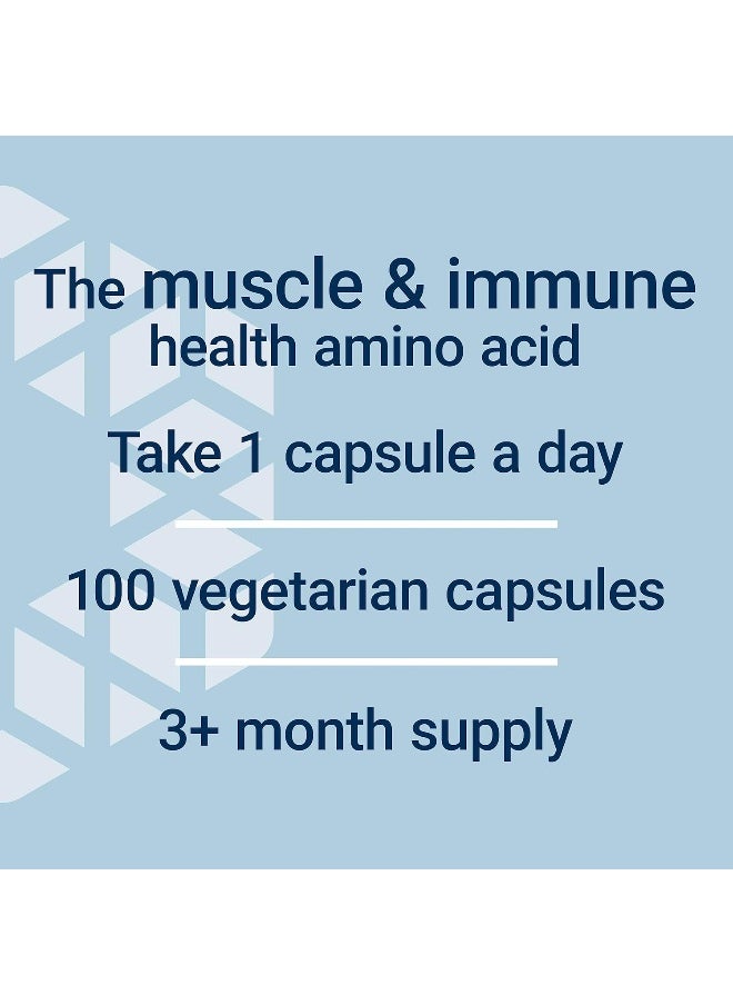 L-Glutamine, 500 Mg L-Glutamine, Amino Acid, Supports Muscle Health And Immune Health, Gluten-Free, Non-Gmo, 100 Vegetarian Capsules