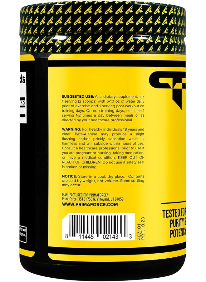 Primaforce Beta Alanine Powder 500 Grams (1.1lbs) Unflavored - Pre Workout and Post Workout Supplement