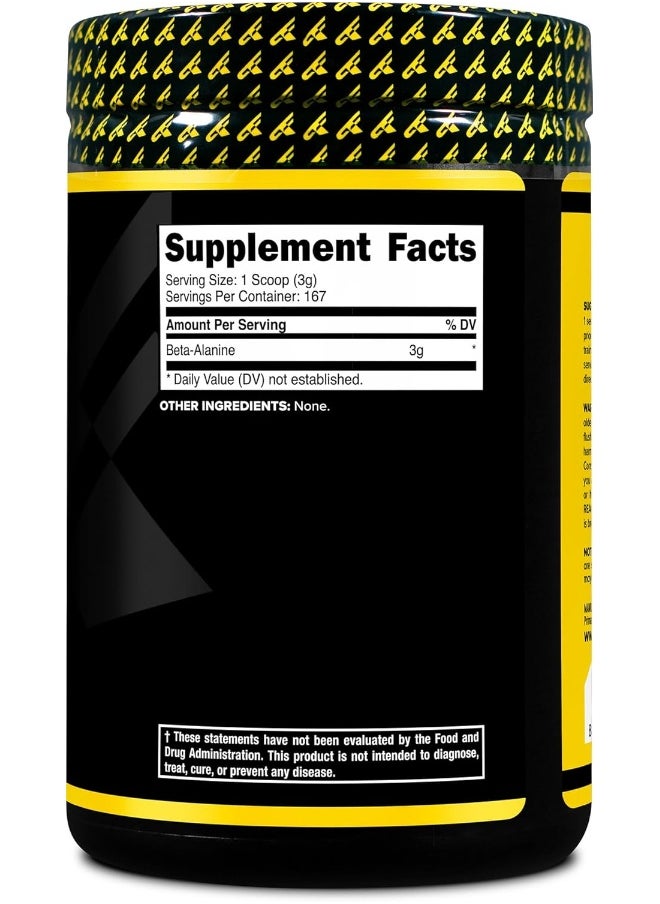 Primaforce Beta Alanine Powder 500 Grams (1.1lbs) Unflavored - Pre Workout and Post Workout Supplement