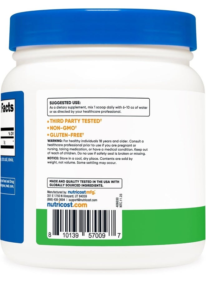 Nutricost L-Glutamine Powder Supplement (Green Apple) 500g
