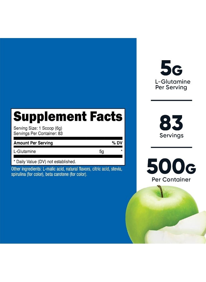 Nutricost L-Glutamine Powder Supplement (Green Apple) 500g