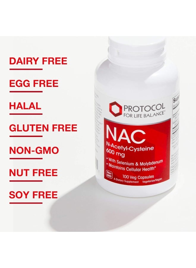 , Nac N-Acetyl-Cysteine, 600 Mg, 100 Veg Capsules