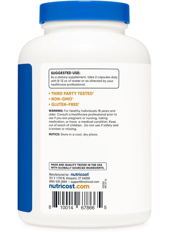 Nutricost Monolaurin 1000 mg (120 Servings, 240 Capsules) - Gluten-Free, Non GMO, Vegan