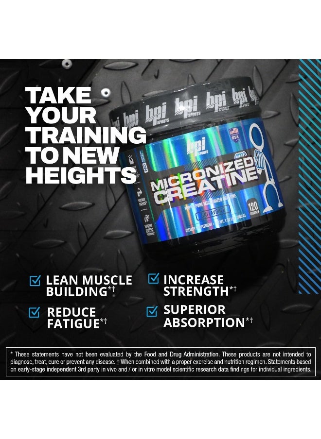 Micronized Creatine - Increase Strength - Reduce Fatigue - Lean Muscle Building - 100% Pure Creatine - Better Absorption - Supports Muscle Growth - Unflavored - 120 Servings - 21.16 Ounce