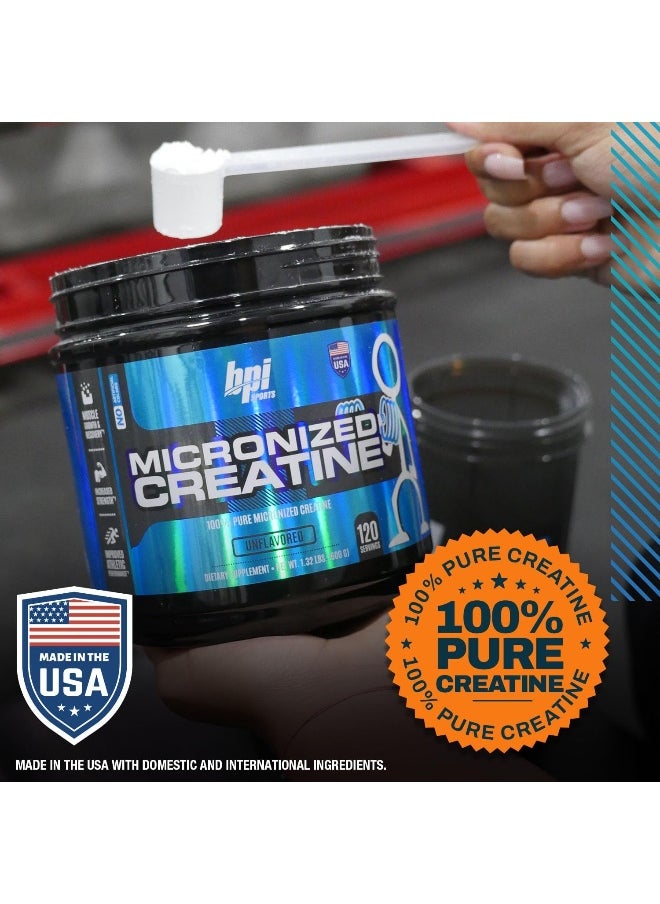 Micronized Creatine - Increase Strength - Reduce Fatigue - Lean Muscle Building - 100% Pure Creatine - Better Absorption - Supports Muscle Growth - Unflavored - 120 Servings - 21.16 Ounce