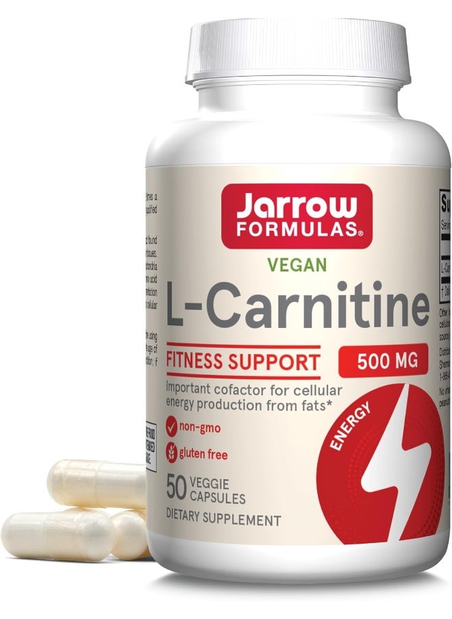 L-Carnitine Tartrate 500 Mg, Important Cofactor For Energy Production (Atp) From Fats, Up To 50 Servings, White, 50 Count