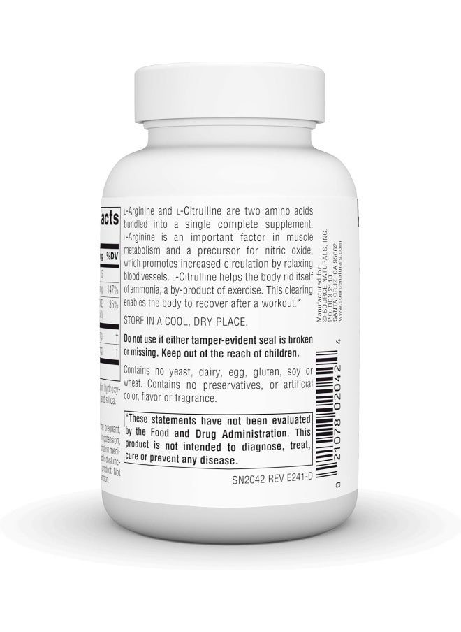 L-Arginine L-Citrulline Complex 1000Mg Essential Amino Acid Supplement - 60 Tablets