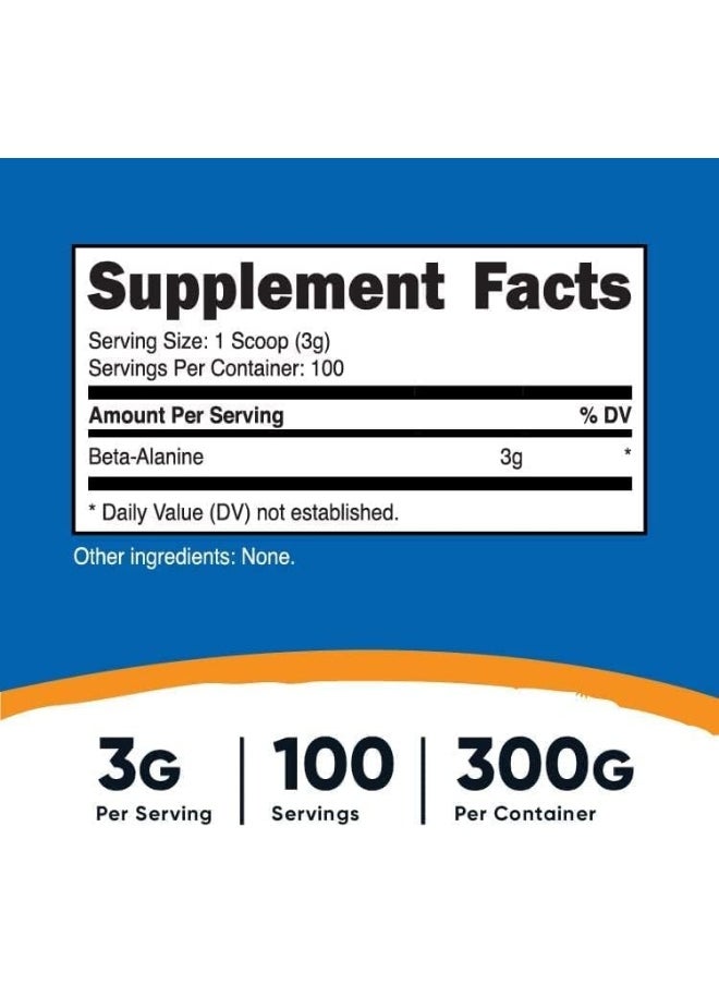 Beta Alanine Supplement Powder, 300G - 3G Per Serving