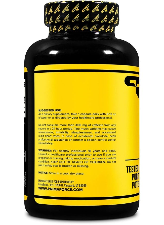 Primaforce Caffeine with L-Theanine, 100mg of Each, 180 Capsules, 180 Servings - Non-GMO, Soy Free, and Gluten Free