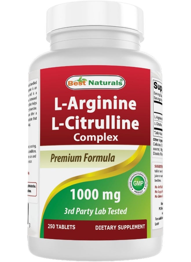 L-Arginine L-Citruline Complex Tablets, 250 Count