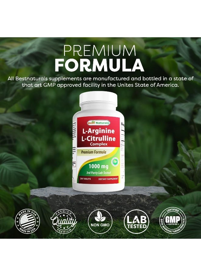 L-Arginine L-Citruline Complex Tablets, 250 Count