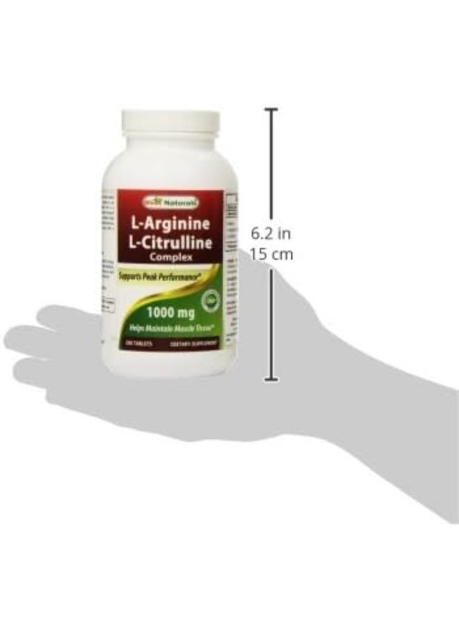 L-Arginine L-Citruline Complex Tablets, 250 Count