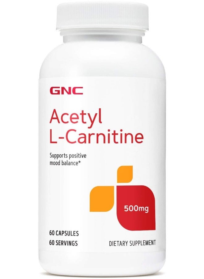 Acetyl-L-Carnitine 500Mg | Supports Positive Mood Balance | 60 Count