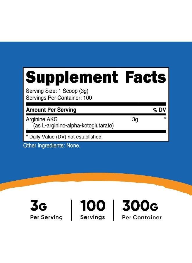 Cellusyn Arginine Akg Powder 300 Grammes (Aakg) - 3G Per Serving & 100 Servings - Pure Arginine Alpha Ketoglutarate