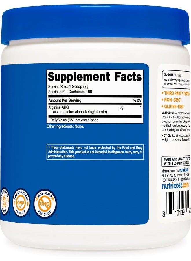 Cellusyn Arginine Akg Powder 300 Grammes (Aakg) - 3G Per Serving & 100 Servings - Pure Arginine Alpha Ketoglutarate
