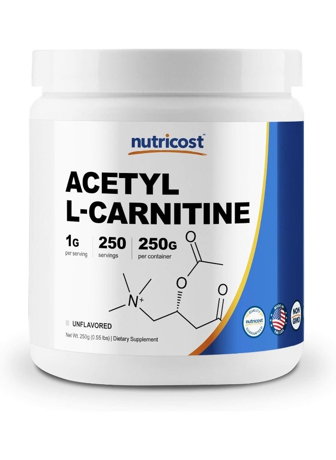 Acetyl L-Carnitine (Alcar) 250 Grams- 1G Per Serving - 250 Servings - Pure Acetyl L-Carnitine Powder