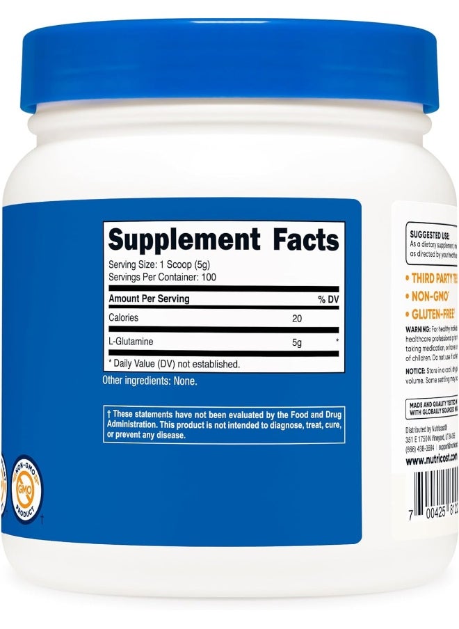 Cellusyn L-Glutamine Powder - 5000Mg Per Serving - 0.5Kg - 100 Servings