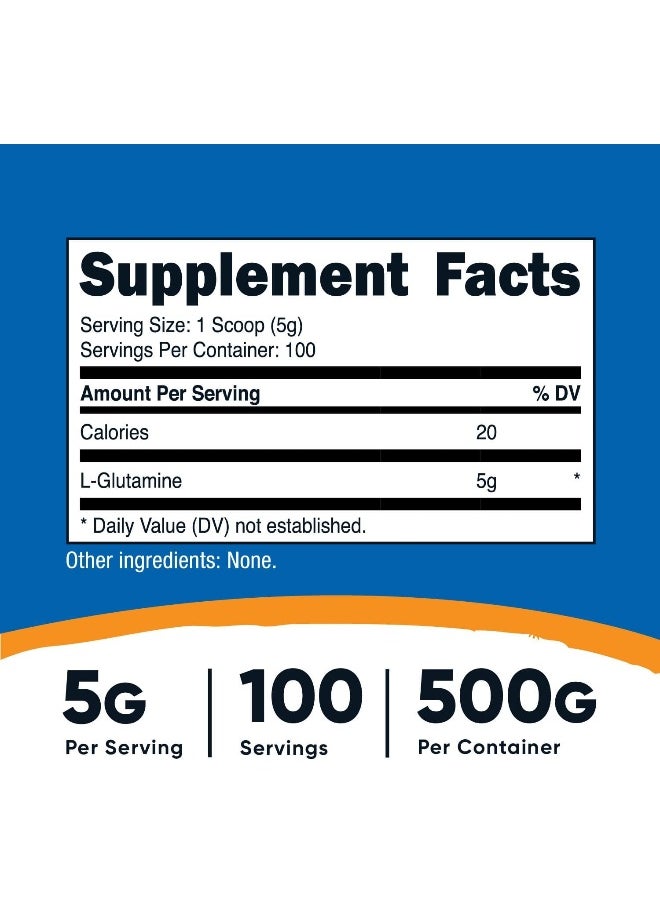 Cellusyn L-Glutamine Powder - 5000Mg Per Serving - 0.5Kg - 100 Servings