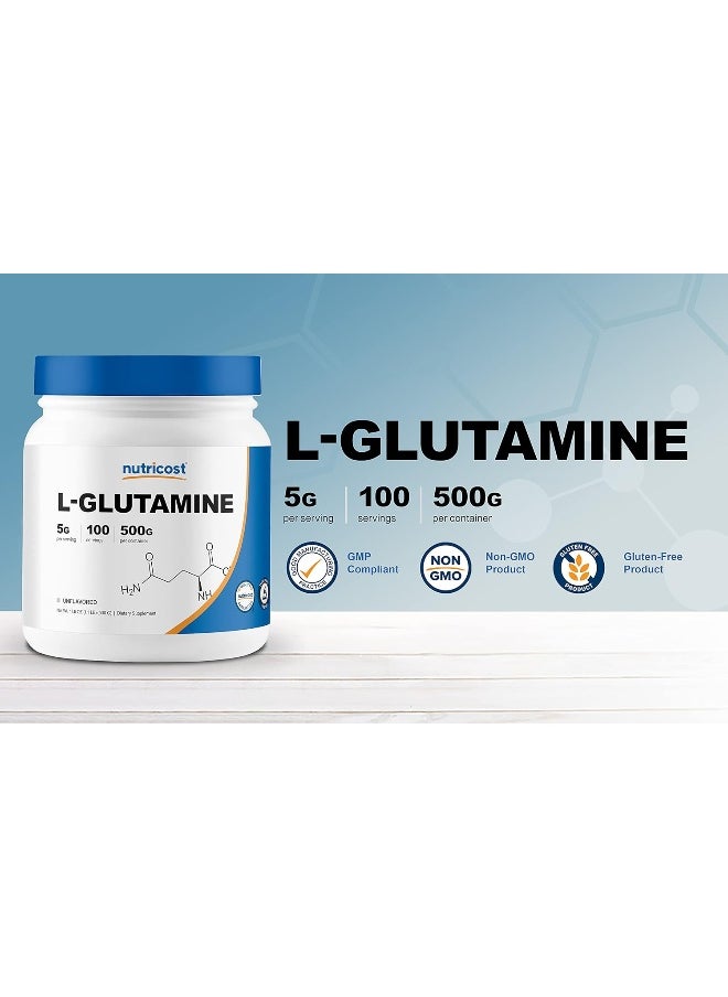 Cellusyn L-Glutamine Powder - 5000Mg Per Serving - 0.5Kg - 100 Servings