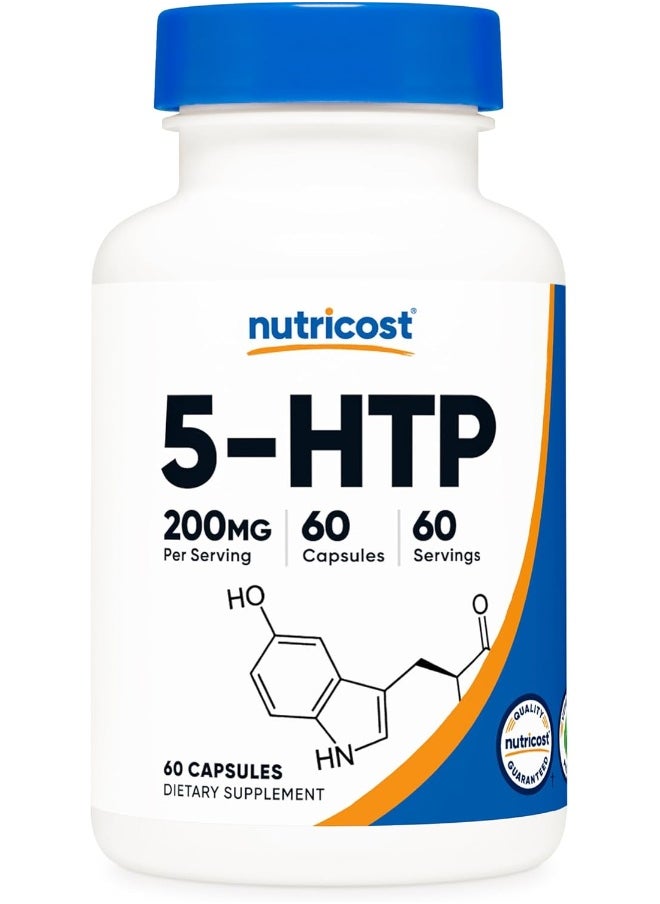 5-Htp 200Mg, 60 Veggie Capsules - Gluten Free & Non-Gmo