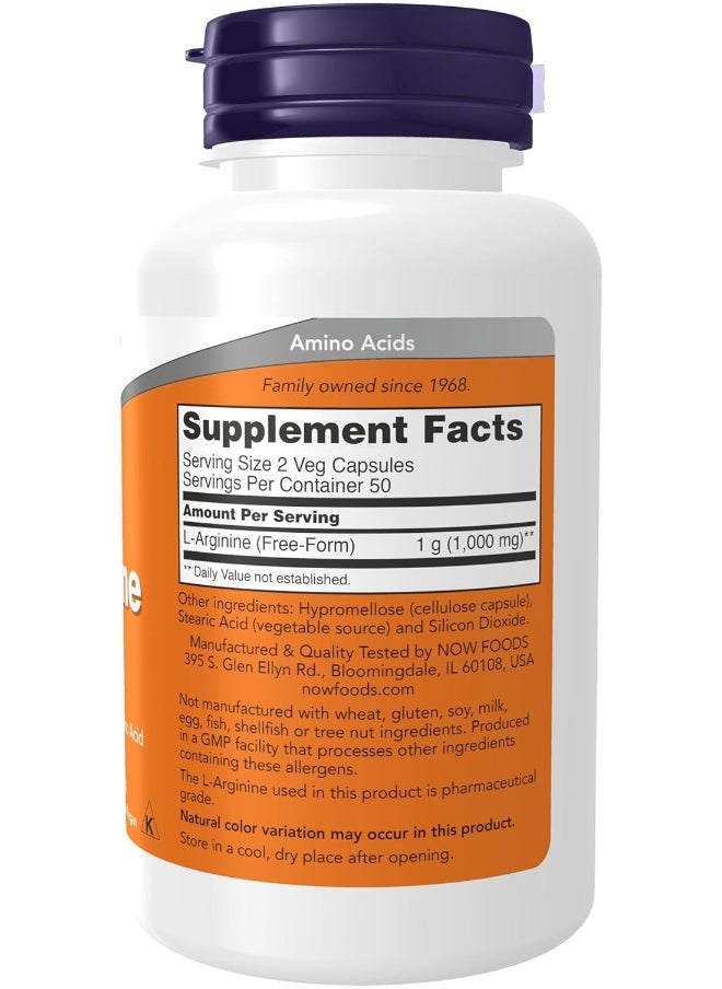 L-Arginine 500 Mg, 100 Capsules