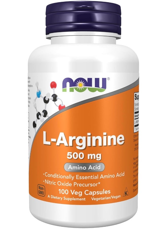 L-Arginine 500 Mg, 100 Capsules