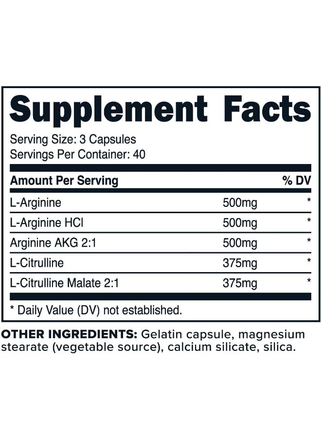 Nitric Oxide Booster (2,250Mg, 120 Capsules) - 40 Servings