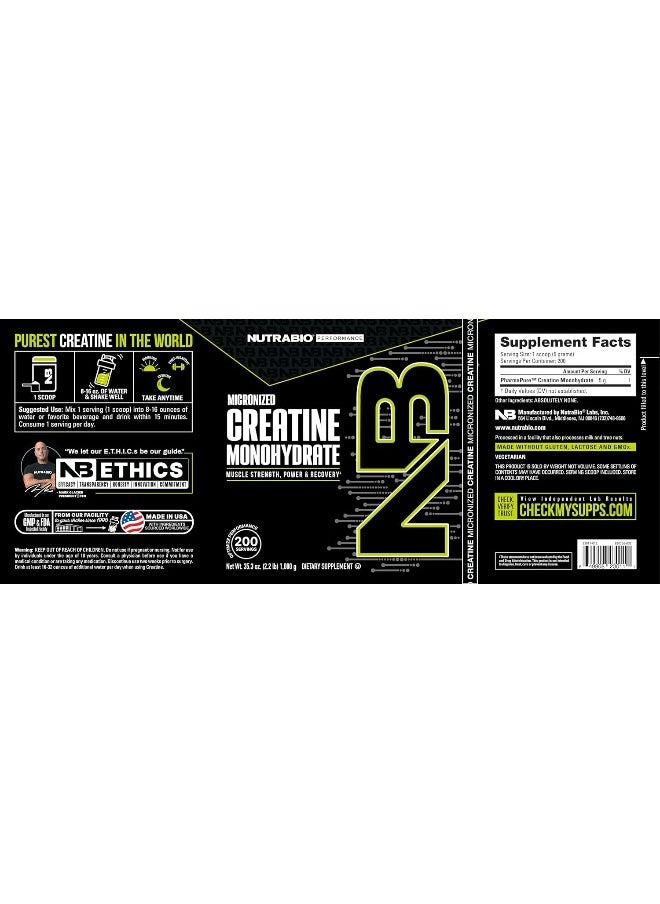 100% Pure Creatine Monohydrate (1000 Grammes) - Micronized, Unflavored, Hplc Tested
