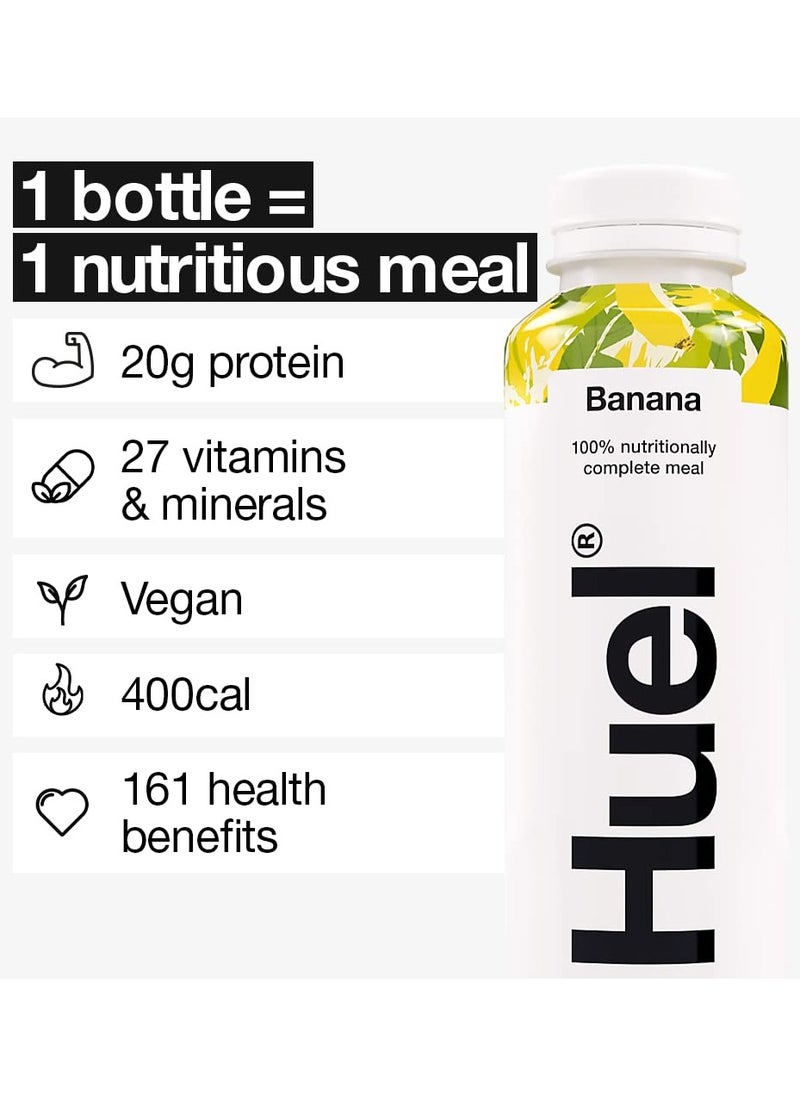 Huel Complete Meal Protein Milkshake Banana Flavor 500ml Pack of 8