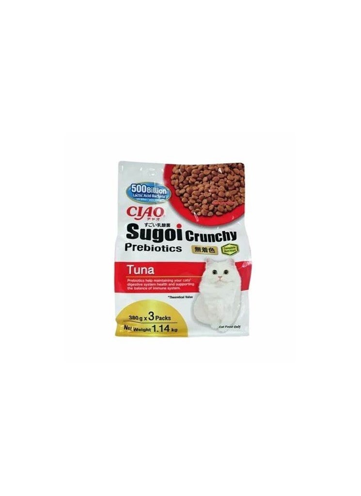 Inaba Ciao Sugoi Crunchy Tuna Flavor Plus Prebiotics, Grain Free Cat Treat, Crunchy Cat Treat, Soft Cat Treat