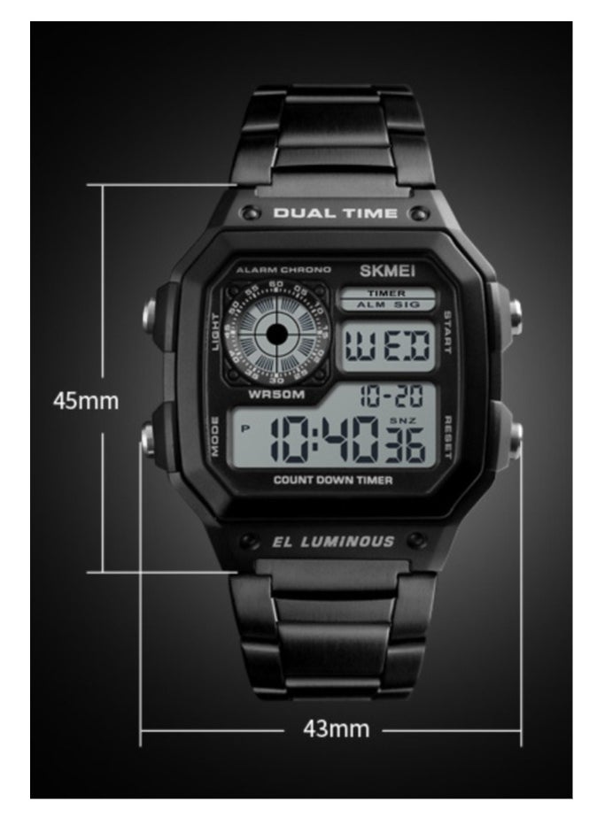 Skmei Men's Trendy Black Square Watch