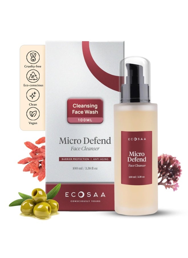 Anti Aging Face Cleanser for Men & Women | Vitamin C Face Cleanser for Oily Skin | Hydrating Face Wash with Green Tea | Aloe Vera & Betaine Infusion | Dry to Normal Skin Cleanser for Face 100ML