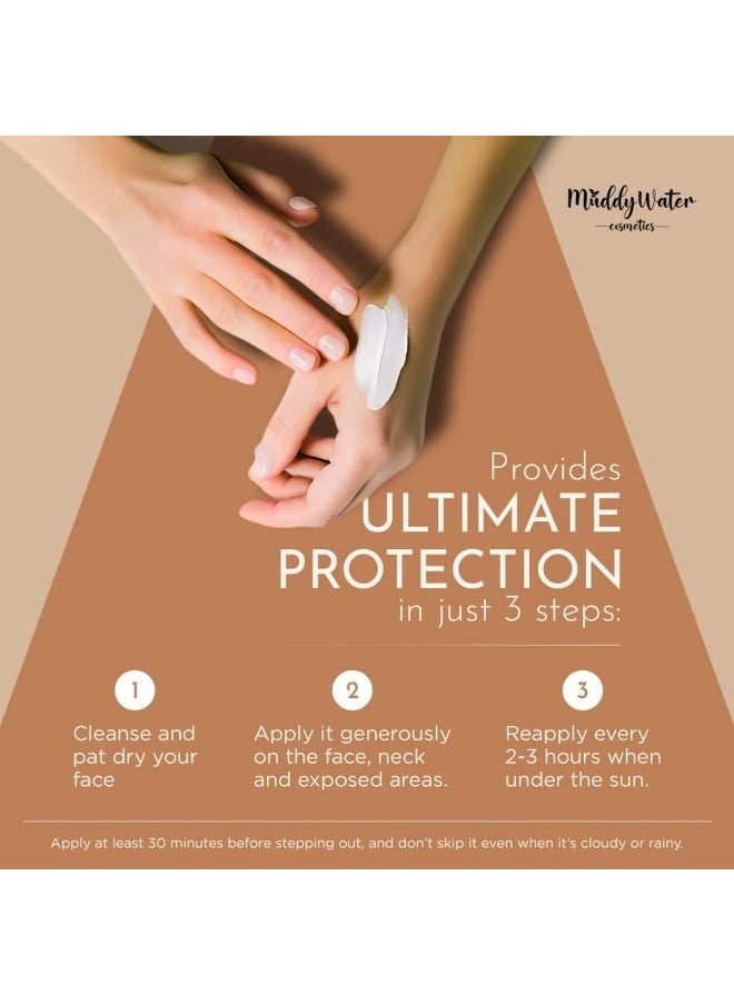 WATER COSMETICS Sunscreen Matte SPF 50 PA+++ with Kumkumadi|Water Resistant Sunscreen|Non-Sticky & Zero White Cast|UVA/UVB/Blue Light Protection|Matte Finish for Men & Women|All Skin Types,50gm