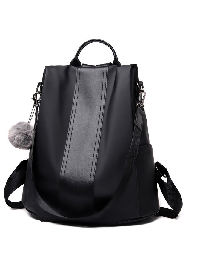 Women Backpack, Leisure Ladies Rucksack, Water-Resistant Nylon School Bags Anti-Theft Daypack Shoulder Bag, Elegant Modern For Work Shopping Travel (black)