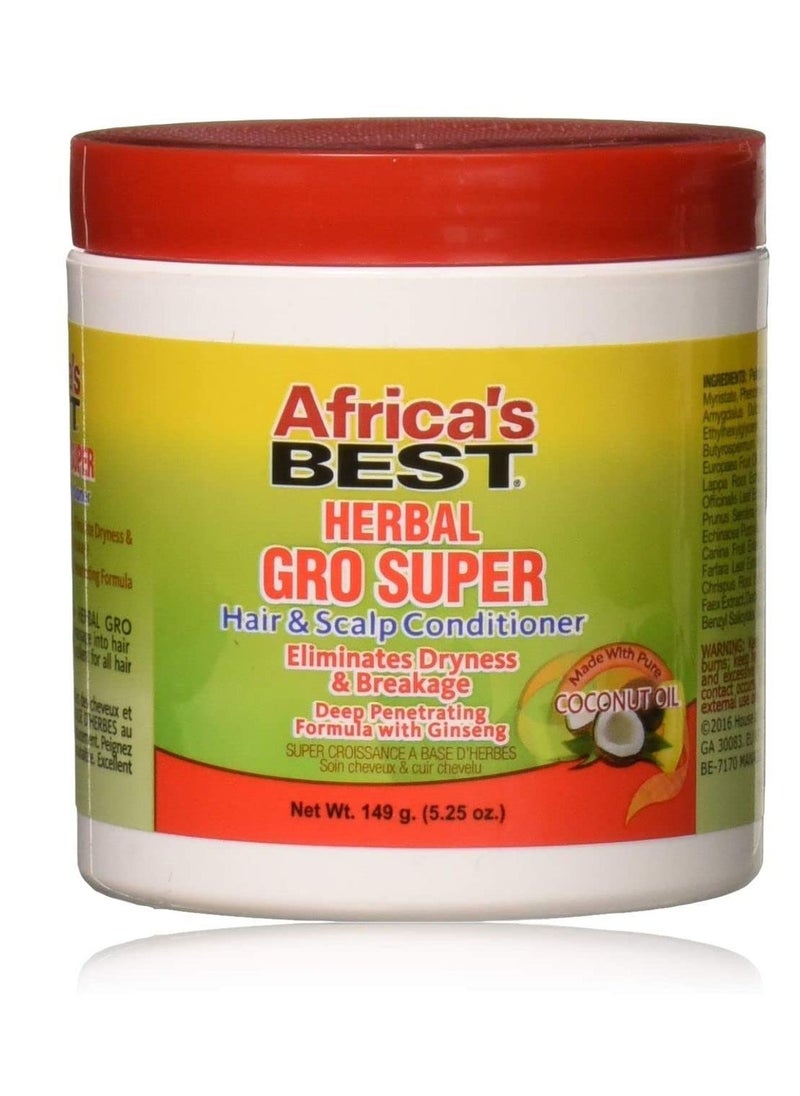 Africa's Best Maximum Strength Super Gro Hair & Scalp Conditioner, 5.25 oz,Yellow,38422