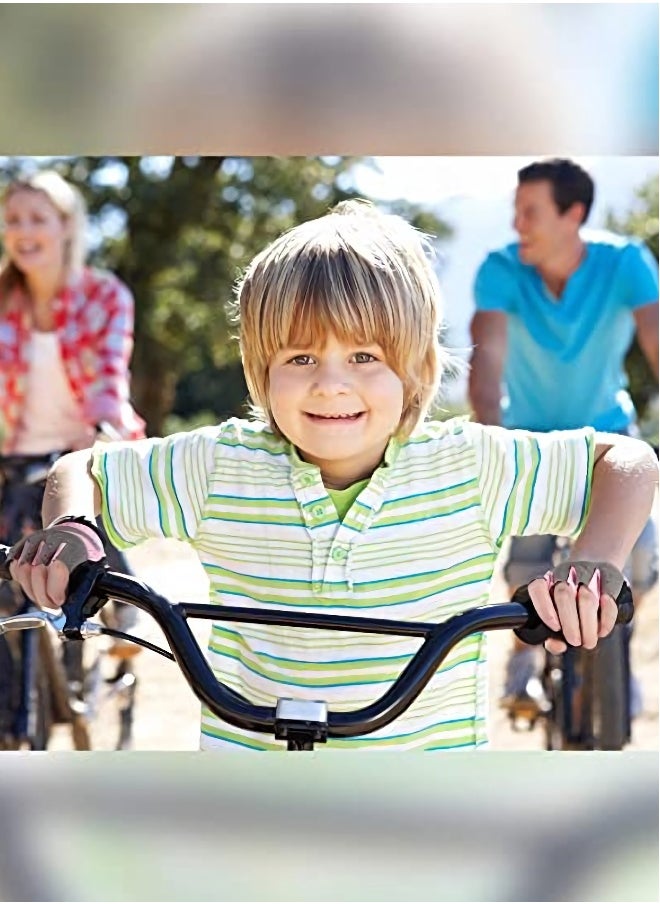 Kids Half Fingerless Gloves, Cycling Gloves Non-Slip Gel Adjustable Sports for kids Biking, Pink Grey Black 3 Pairs