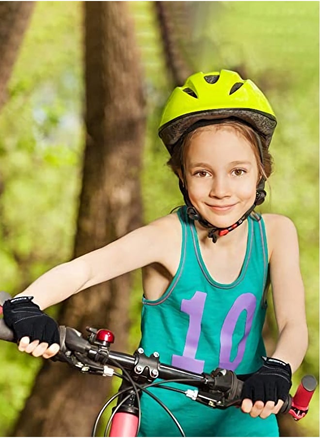 Kids Half Fingerless Gloves, Cycling Gloves Non-Slip Gel Adjustable Sports for kids Biking, Pink Grey Black 3 Pairs