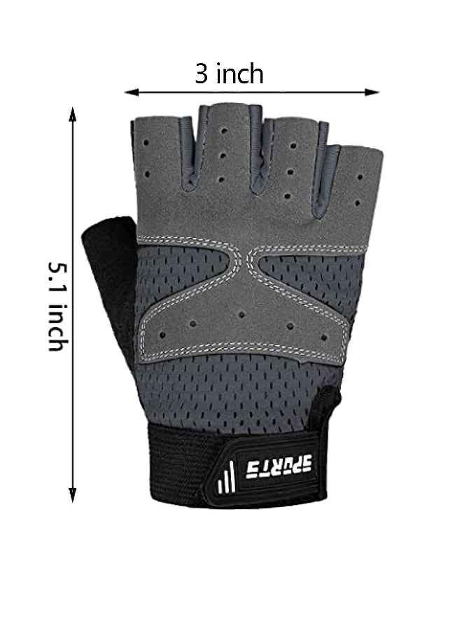 Kids Half Fingerless Gloves, Cycling Gloves Non-Slip Gel Adjustable Sports for kids Biking, Pink Grey Black 3 Pairs